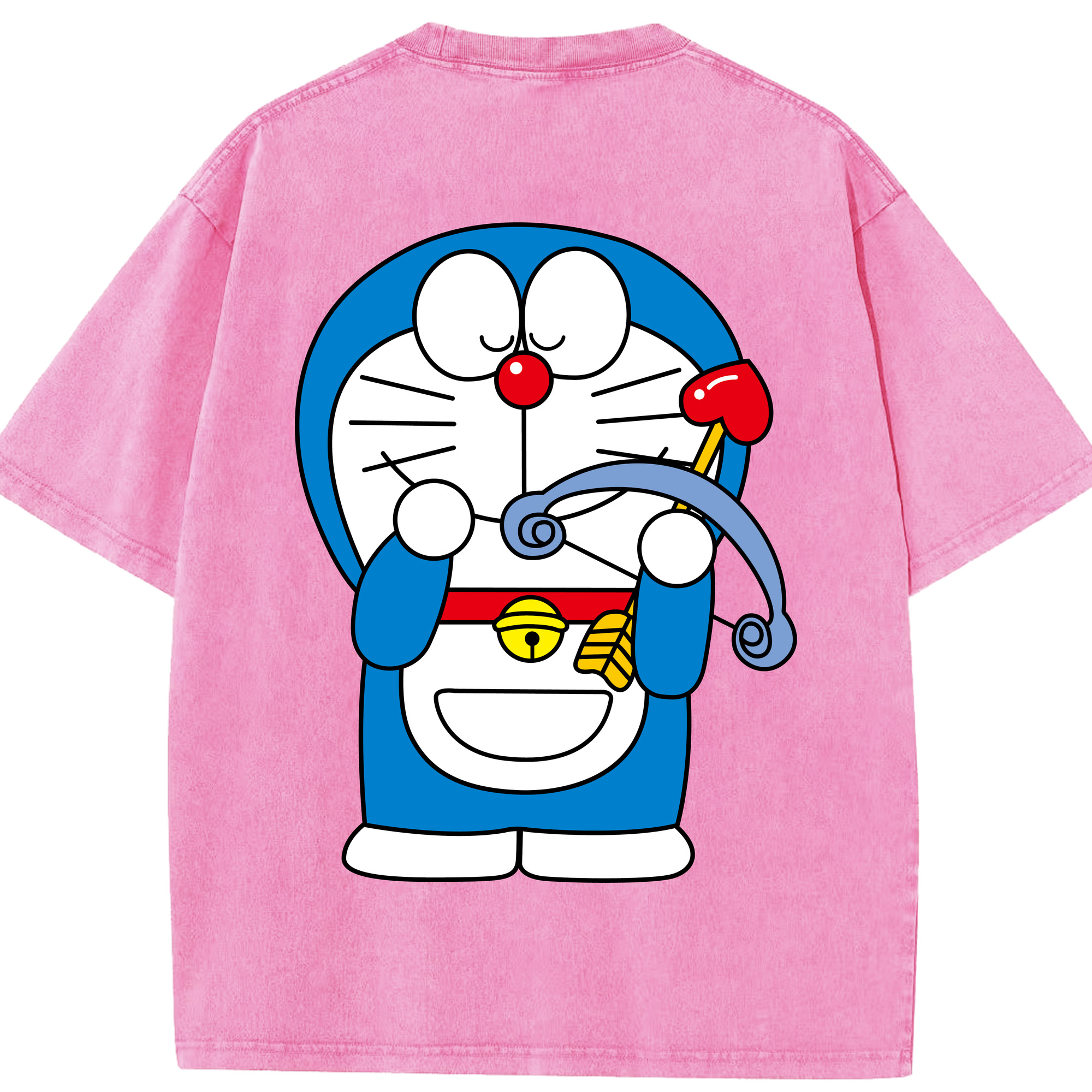 （画像用） ドラえもん Doraemon 綿100% ヴィンテージ風 半袖Tシャツ（背面プリント）